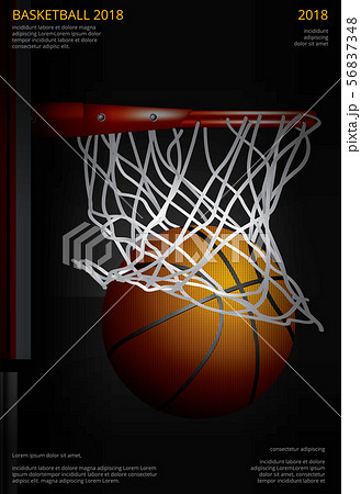 Basketball Poster Advertising Vector Illustration 56837348