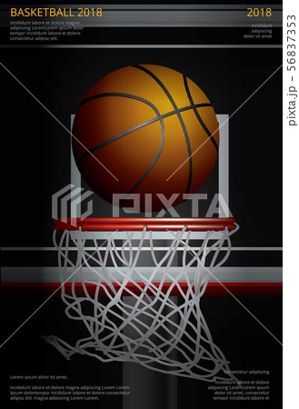 Basketball Poster Advertising Vector Illustration Basketball Poster Advertising Vector Illustration 56837353