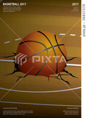 Basketball Poster Advertising Vector Illustration Basketball Poster Advertising Vector Illustration 56837370
