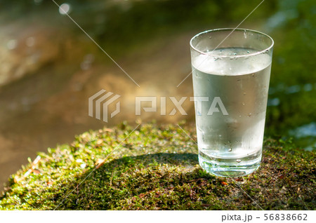 Natural water in a glass 56838662