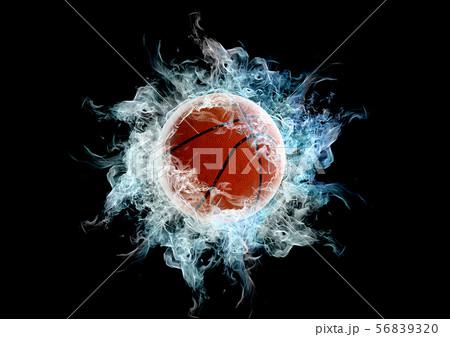 青白い炎と煙に包まれたボール 青白い炎と煙に包まれたボール 56839320
