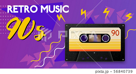 Retro Music Cassette Composition 56840739