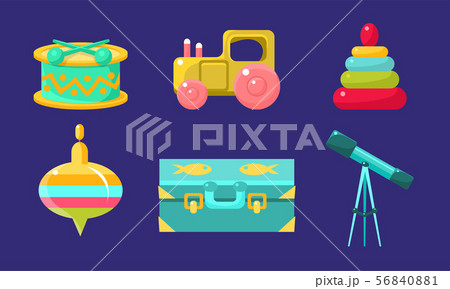 Kid Toys and Baby Care Supplies Set, Child Belongings, Whirligig, Suitcase, Telescope, Drum, Toy 56840881