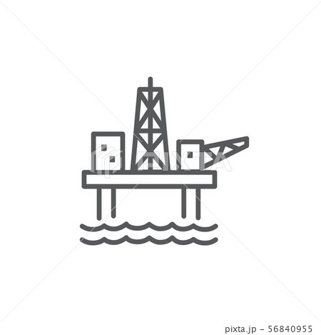 Oil Platform Line Icon on white background Oil Platform Line Icon on white background 56840955