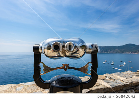 Coin operated binoculars on the seascape Vernazza 56842042