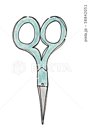 手芸用ハサミ 色鉛筆画のイラスト素材