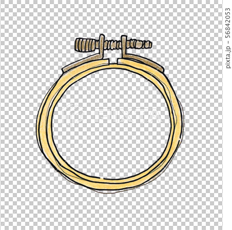 Embroidery frame colored pencil drawing 56842053