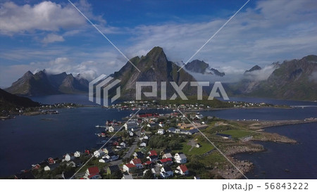 Aerial view of Hamnoy Village in Norway Aerial view of Hamnoy Village in Norway 56843222