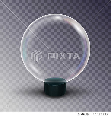 Empty Snow Globe Vector. Shadows, Reflection And Lights. Glass Sphere On A Stand. Isolated On Empty Snow Globe Vector. Shadows, Reflection And Lights. Glass Sphere On A Stand. Isolated On 56843415