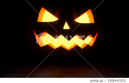 A glowing Jack O Lantern in a dark. 3D Rendering illustration A glowing Jack O Lantern in a dark. 3D Rendering illustration 56844503