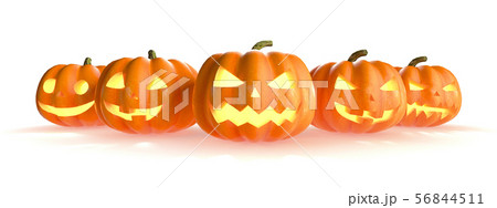 Halloween pumpkin head jack lantern isolated on white background. 3D Rendering illustration 56844511
