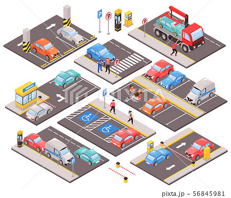 Parking Cars Isometric Set 56845981