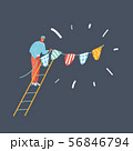 Man decorated room with bunting flags 56846794