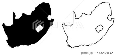 Simple (only sharp corners) map of South Africa 56847032
