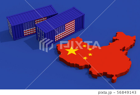 アメリカと中国の貿易戦争コンセプト アメリカと中国の貿易戦争コンセプト 56849143