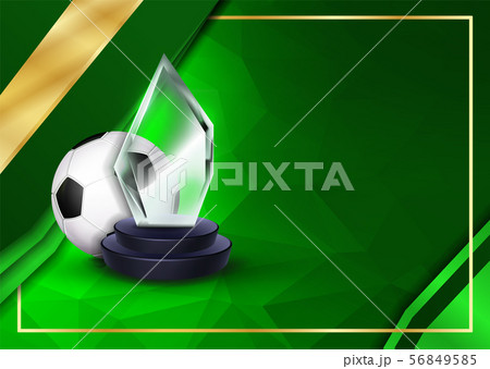 Soccer Certificate Diploma With Glass Trophy Vector. Sport Graduation. Elegant Document. Luxury 56849585