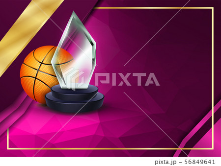 Basketball Certificate Diploma With Glass Trophy Vector. Sport Graduation. Elegant Document. Luxury Basketball Certificate Diploma With Glass Trophy Vector. Sport Graduation. Elegant Document. Luxury 56849641