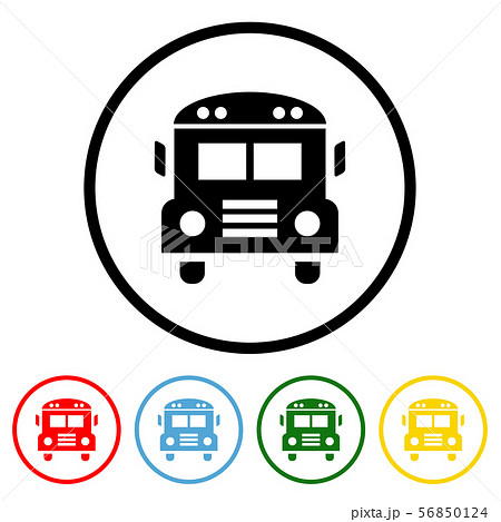 School Bus Icon with Color Variations School Bus Icon with Color Variations 56850124
