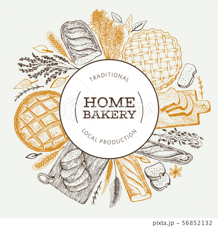 Bread and pastry banner. Vector bakery hand drawn Bread and pastry banner. Vector bakery hand drawn 56852132
