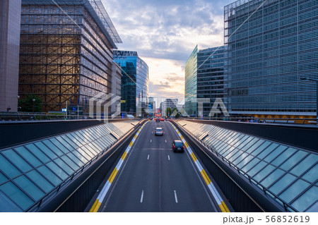 Long exposure shot from a bridge in Brussels 56852619