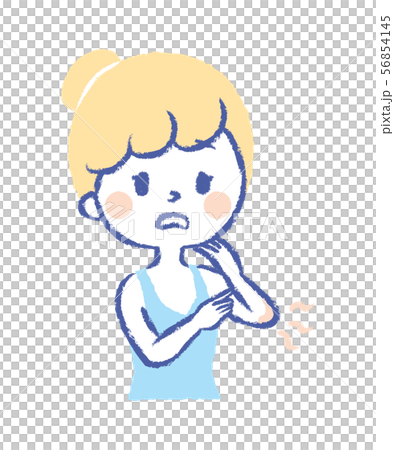 若い女性 肘 乾燥 イラスト 若い女性 肘 乾燥 イラスト 56854145