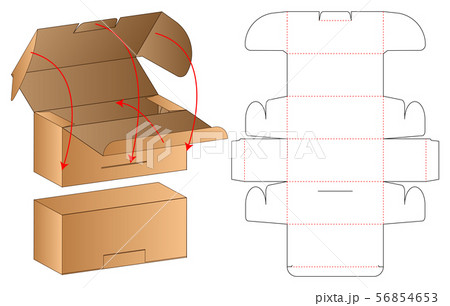 Box packaging die cut template design. 3d mock-up Box packaging die cut template design. 3d mock-up 56854653