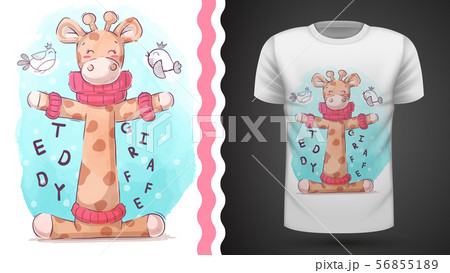 Bird and giraffe - idea for print t-shirt 56855189