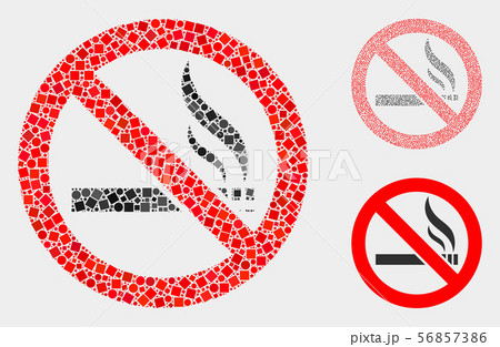 Forbidden Smoking Icon Collages of Squares and Circles 56857386