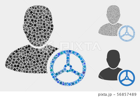 Driver Man Icon Mosaics of Squares and Circles Driver Man Icon Mosaics of Squares and Circles 56857489