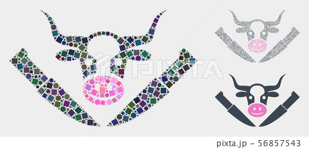 Cow Butchery Icon Mosaics of Squares and Circles Cow Butchery Icon Mosaics of Squares and Circles 56857543