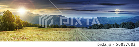 panoramic mountain landscape time change 56857683