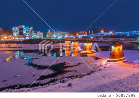 winter dawn in old town 56857898