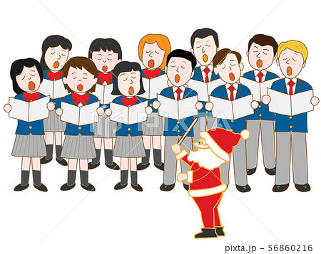 学生たちのクリスマスコンサートのイラスト素材