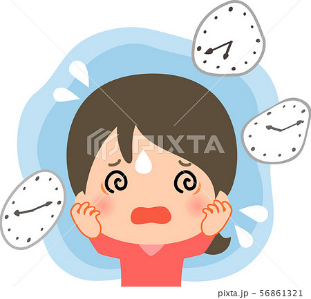 時間に追われて目を回す若い女性 56861321