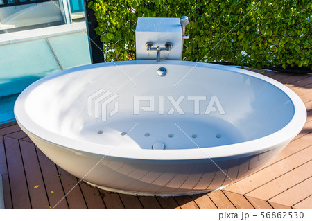 Beautiful luxury white bathtub decoration interior of bathroom 56862530