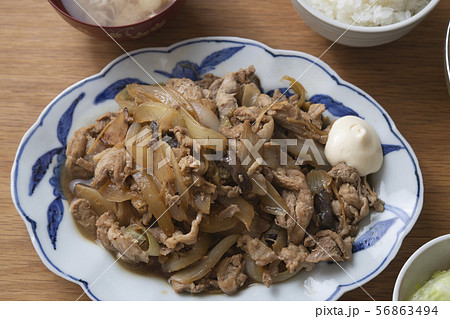 豚肉と茄子の生姜焼き定食 56863494
