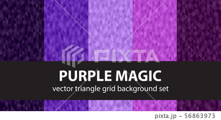 Triangle pattern set Purple Magic. Vector seamless 56863973