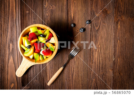 Healthy Fruits. Fresh fruits salad diet slim fit  56865070