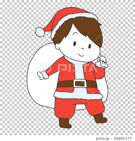 クリスマス サンタの格好をした子どものイラスト素材