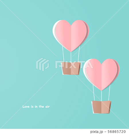 Heart balloon on sweet blue background vector 56865720