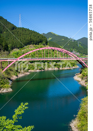 浦山大橋 浦山川 さくら湖周辺景色 秩父市の写真素材