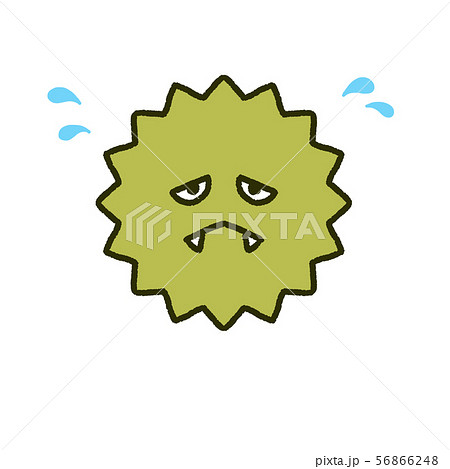 弱ったウイルス　手描き風　イラスト 56866248