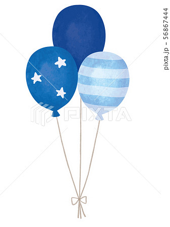 かわいい青色の風船のイラスト素材 56867444 Pixta