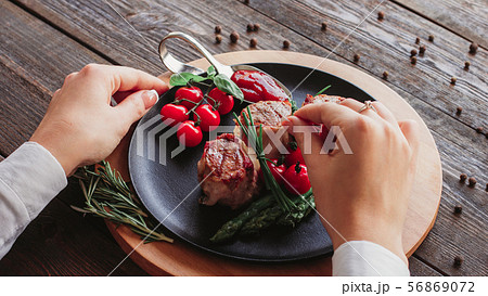 restaurant food presentation grilled medallions restaurant food presentation grilled medallions 56869072