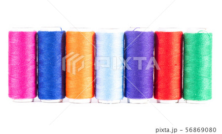 Some skeins of colored sewing threads 56869080