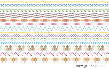 Embroidery and stitches sewing machine, seamless pattern. 56869308
