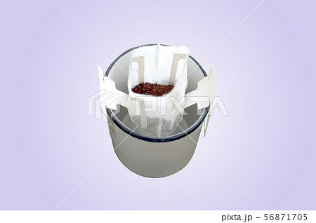 Drip bag fresh coffee on cup . OJECT 56871705
