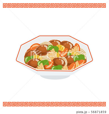 中華料理 酢豚のイラスト素材