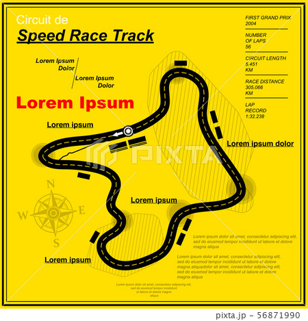 Four yellow race circuit background 56871990