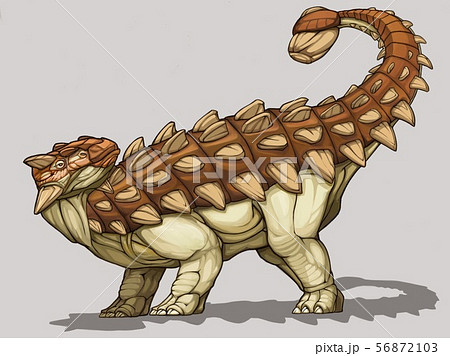 アンキロサウルス 背景あり Ankylosaurusのイラスト素材